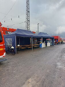 Die aufgebaute Verpflegungskomponente der Stadtfeuerwehr Seelze