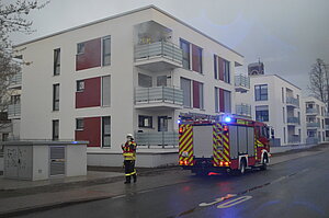 HLF an der Einsatzstelle