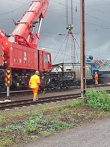 Bergung des Gefahrgutcontainers