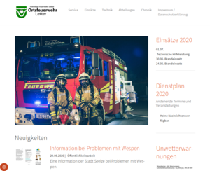 Dieses Bild zeigt einen Screenshot der Webseite feuerwehr-letter.de.